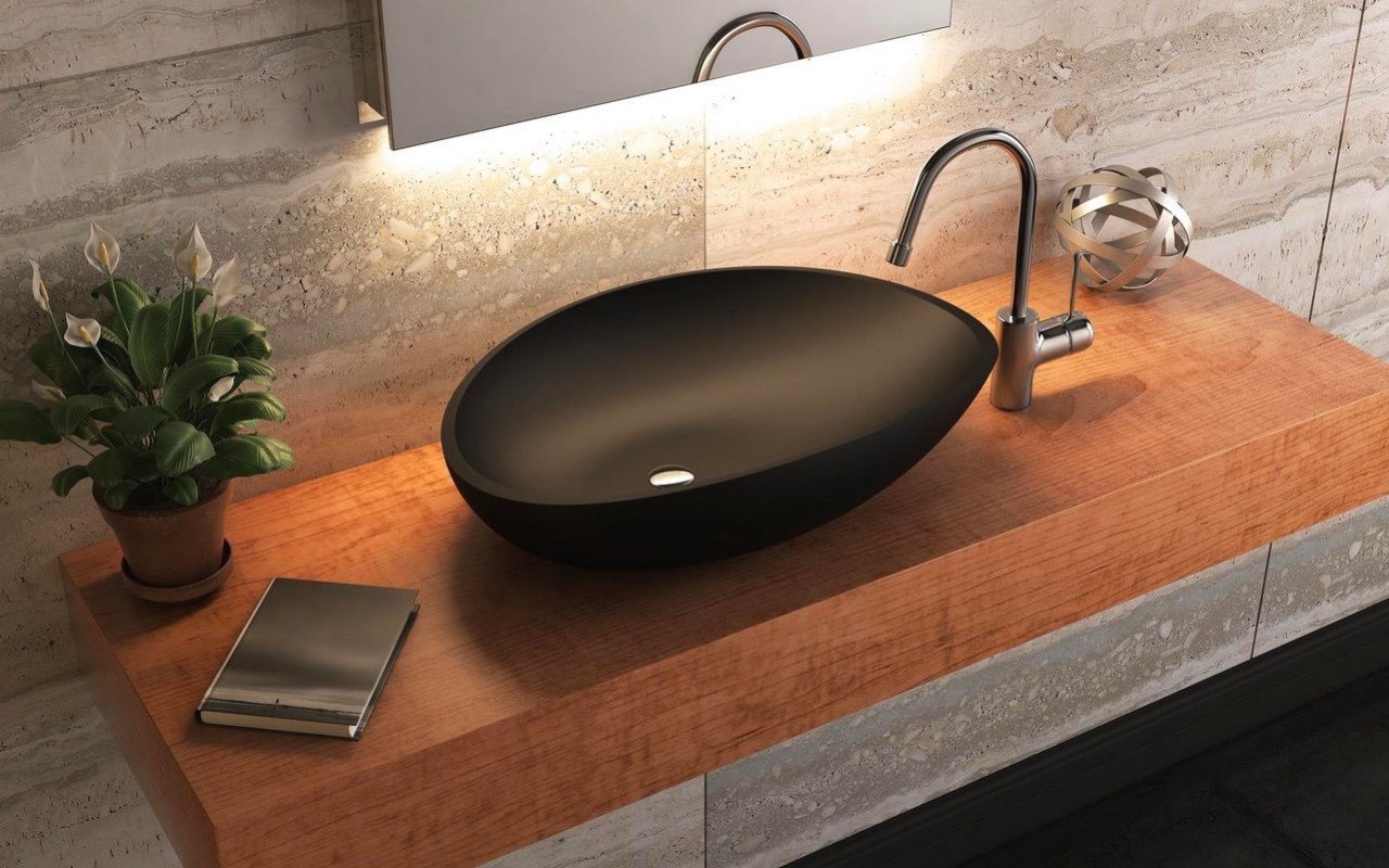 Aquatica Lotus Blck Stone Bathroom Vessel Sink Buy Online