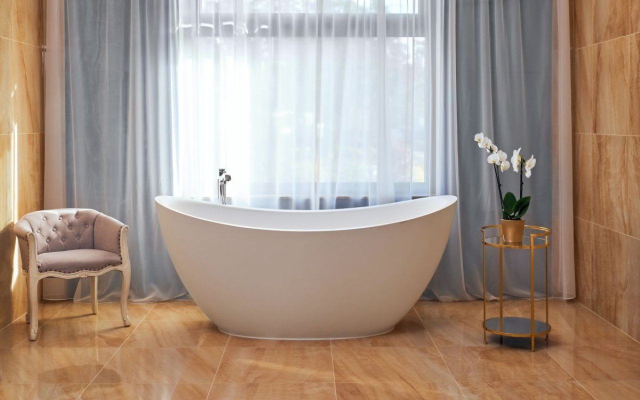 Aquatica Universal 33.5 Waterproof Teak Wood Bath Shower Floor Mat