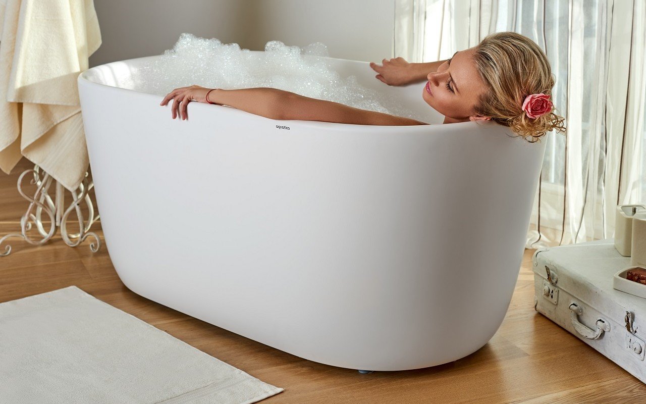 ᐈ 【Aquatica Lullaby-Mini-Wht™ Freestanding Solid Surface Bathtub】 Buy  Online, Best Prices