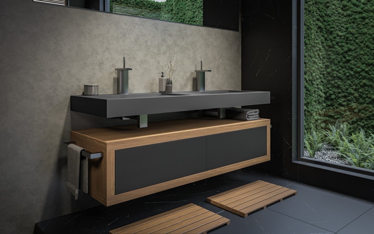 Aquatica Millennium Blck Stone Oak Wood Bathroom Vanity Buy Online
