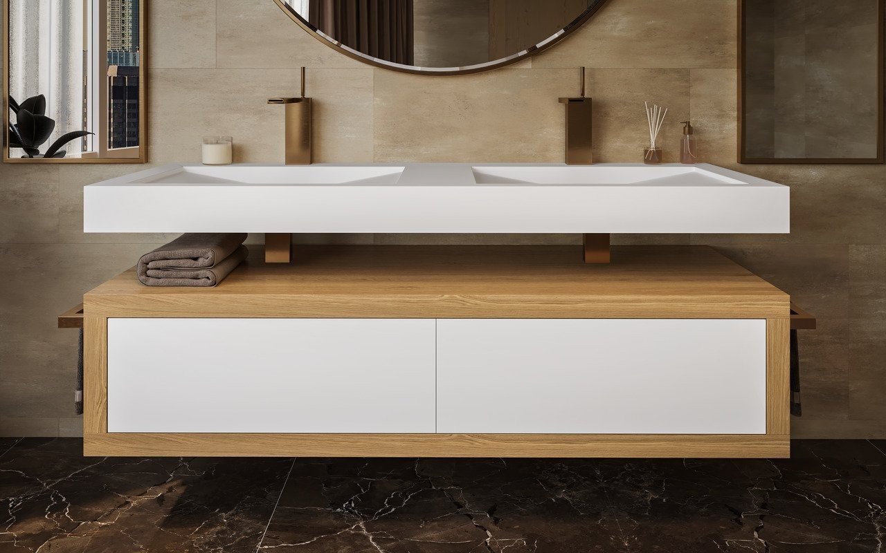 Aquatica Millennium Wht Stone Oak Wood Bathroom Vanity Buy Online