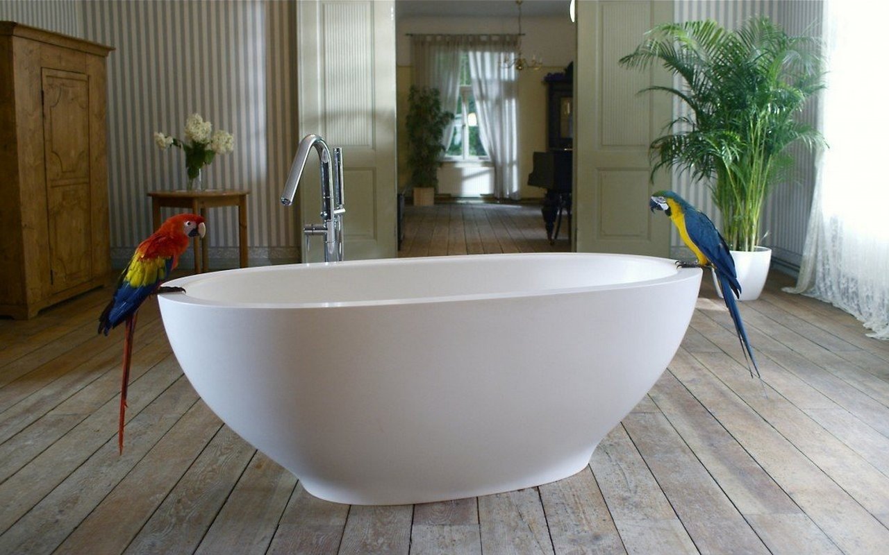 Aquatica Onde Waterproof Iroko Wood Bath Shower Floor Mat