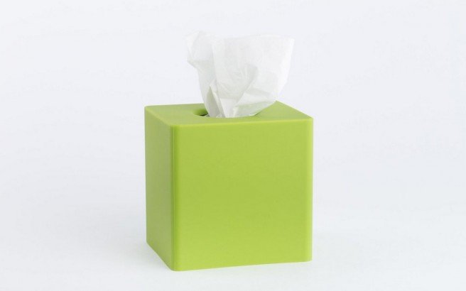 green tissue box cover