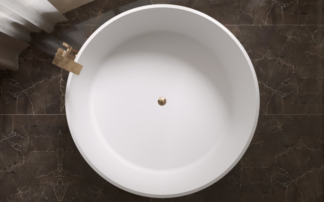 ᐈ 【Aquatica Aura Victorian Gold-Blck Round Freestanding Solid Surface  Bathtub】 Buy Online, Best Prices